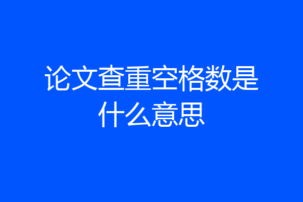 论文查重空格数是什么意思
