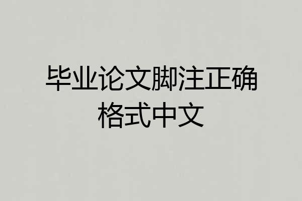 毕业论文脚注正确格式中文