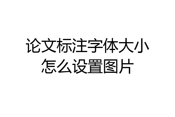 论文标注字体大小怎么设置图片