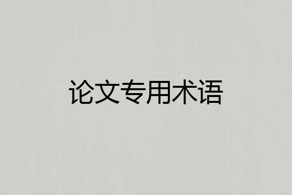 论文专用术语