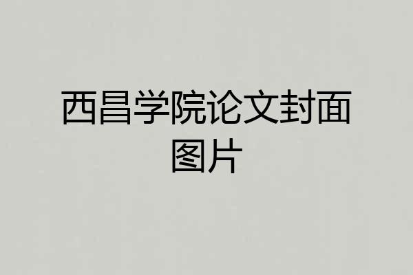 西昌学院论文封面图片