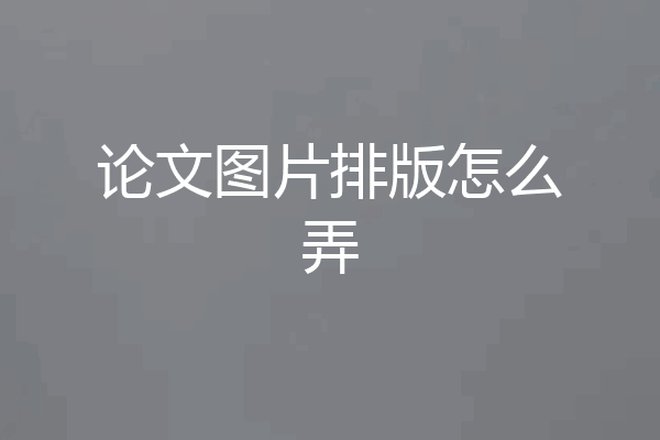 论文图片排版怎么弄