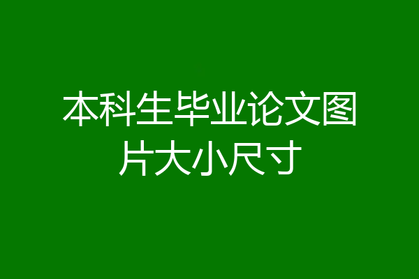 本科生毕业论文图片大小尺寸