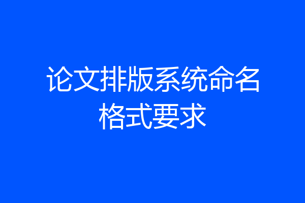 论文排版系统命名格式要求