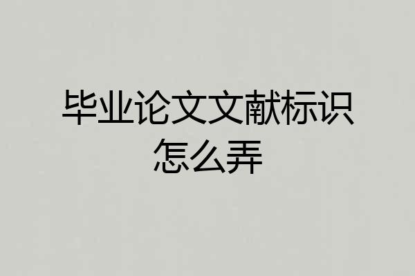 毕业论文文献标识怎么弄