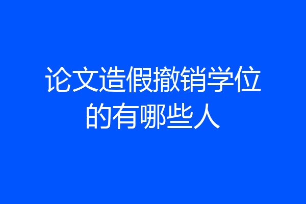 论文造假撤销学位的有哪些人