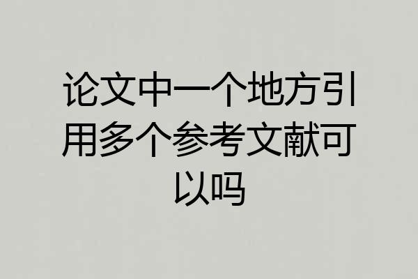 论文中一个地方引用多个参考文献可以吗