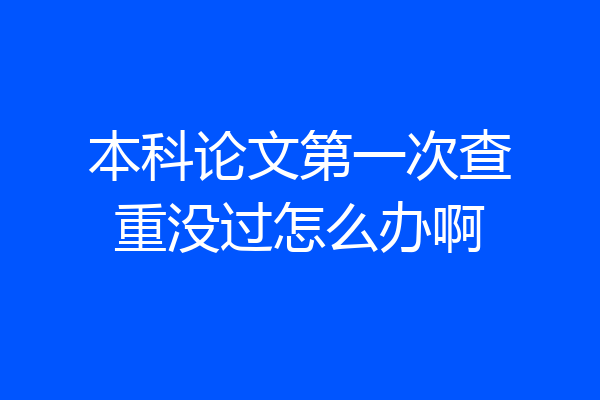 本科论文第一次查重没过怎么办啊