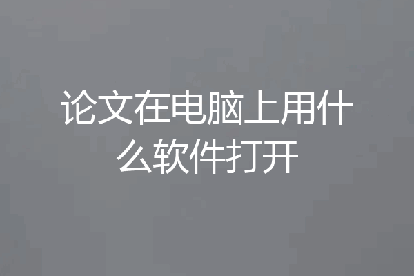 论文在电脑上用什么软件打开