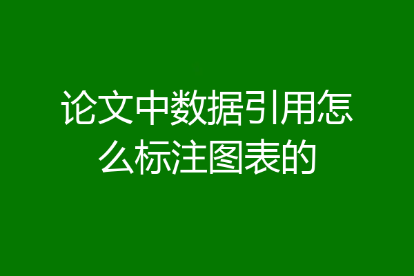 论文中数据引用怎么标注图表的