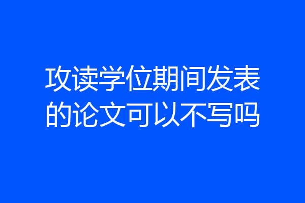 攻读学位期间发表的论文可以不写吗