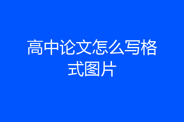 高中论文怎么写格式图片