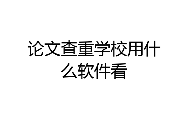 论文查重学校用什么软件看