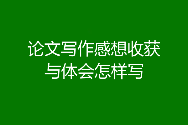 论文写作感想收获与体会怎样写