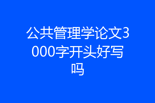 公共管理学论文3000字开头好写吗