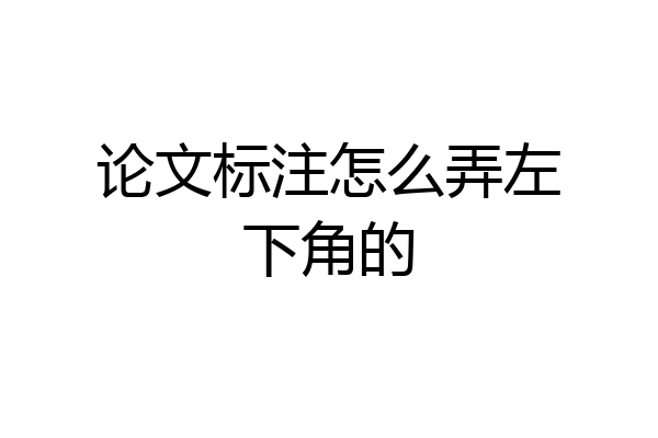 论文标注怎么弄左下角的