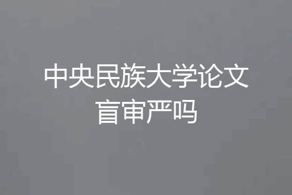 中央民族大学论文盲审严吗