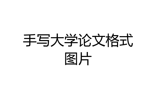 手写大学论文格式图片