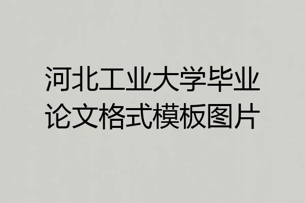 河北工业大学毕业论文格式模板图片