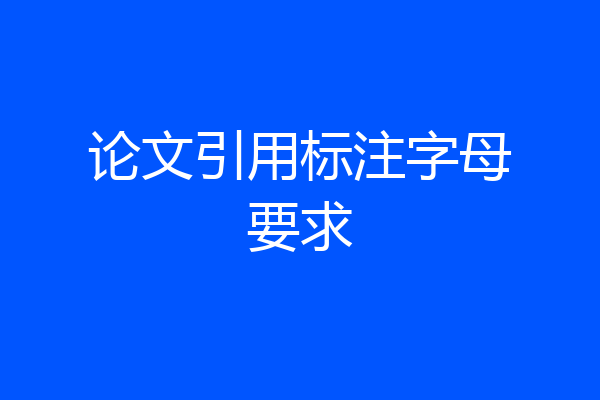 论文引用标注字母要求