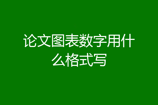论文图表数字用什么格式写