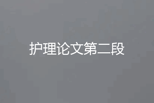 护理论文第二段