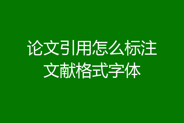 论文引用怎么标注文献格式字体