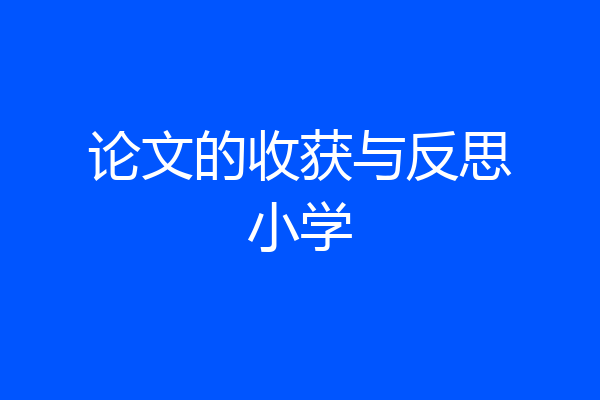 论文的收获与反思小学