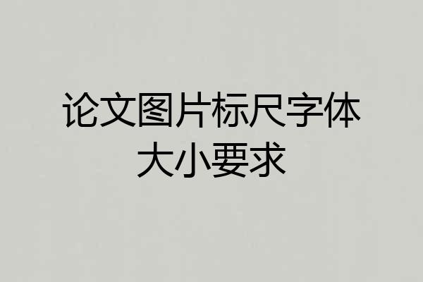 论文图片标尺字体大小要求