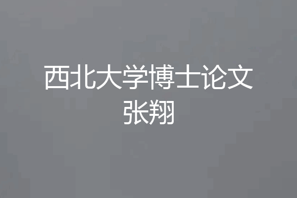 西北大学博士论文张翔