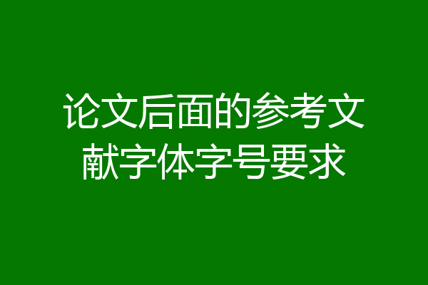 论文后面的参考文献字体字号要求