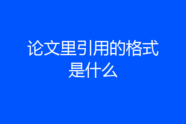 论文里引用的格式是什么