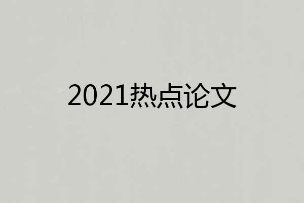 2021热点论文