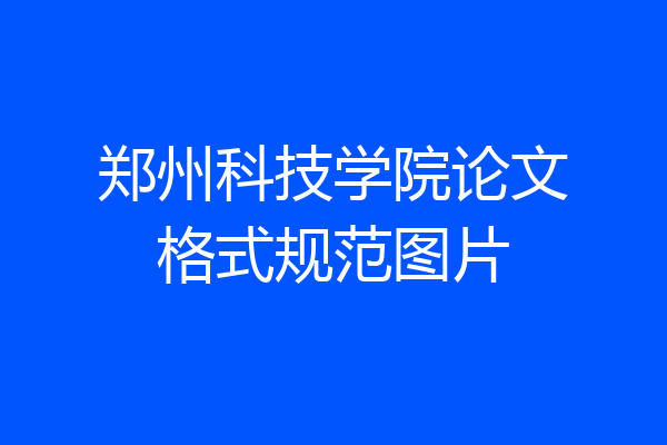 郑州科技学院论文格式规范图片