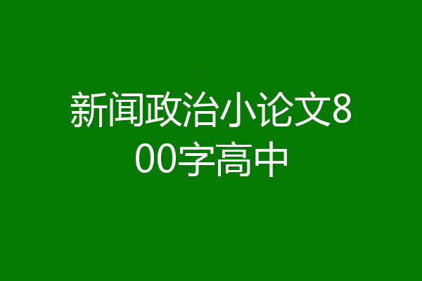 新闻政治小论文800字高中