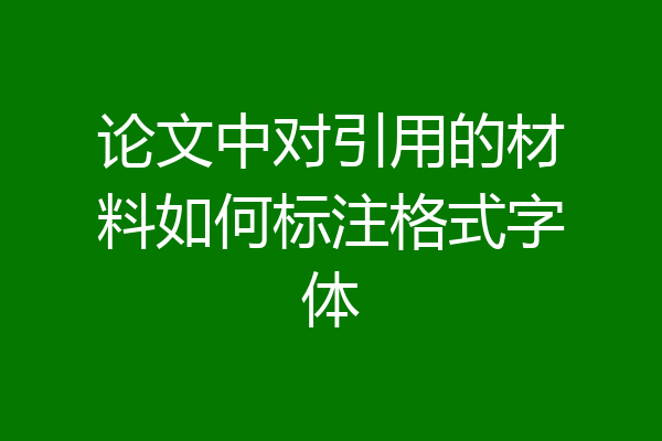 论文中对引用的材料如何标注格式字体