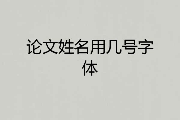 论文姓名用几号字体