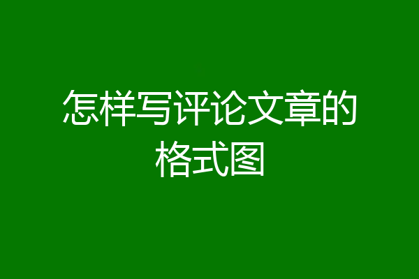 怎样写评论文章的格式图