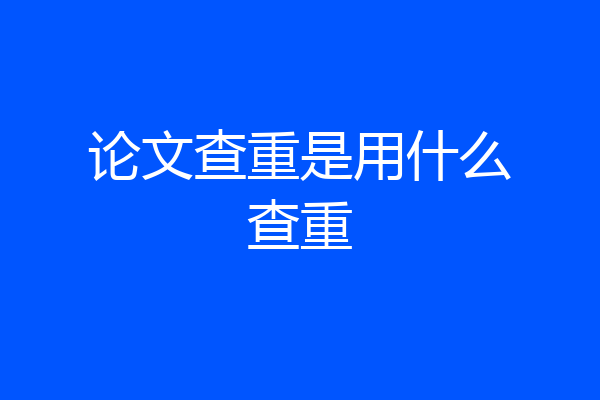 论文查重是用什么查重
