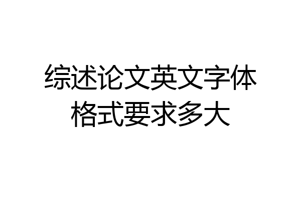 综述论文英文字体格式要求多大