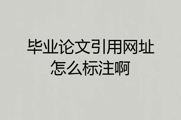 毕业论文引用网址怎么标注啊