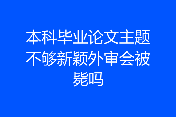 本科毕业论文主题不够新颖外审会被毙吗