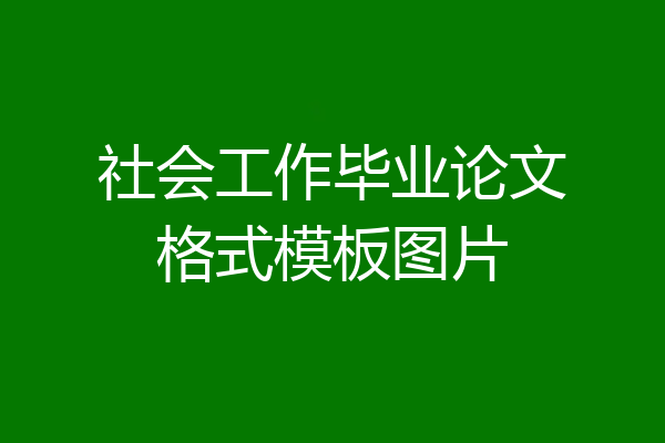 社会工作毕业论文格式模板图片