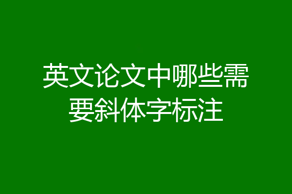 英文论文中哪些需要斜体字标注