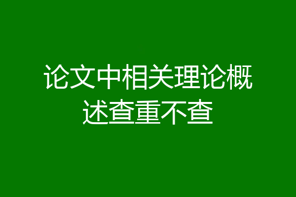 论文中相关理论概述查重不查