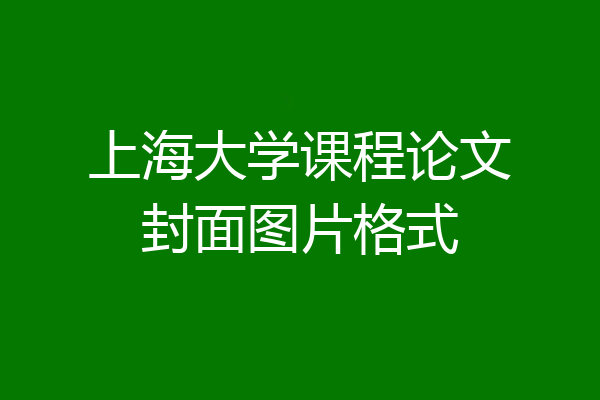 上海大学课程论文封面图片格式