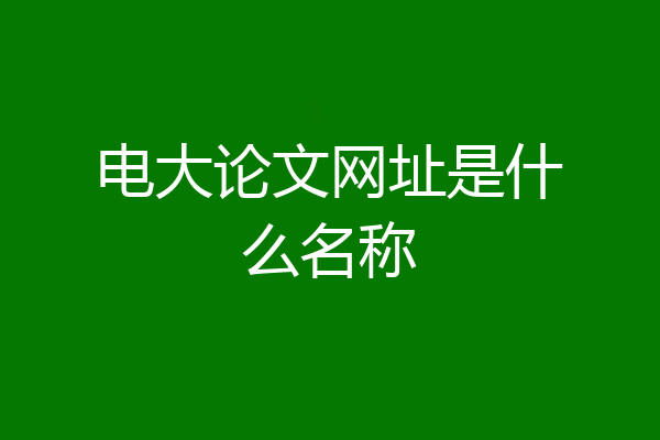 电大论文网址是什么名称