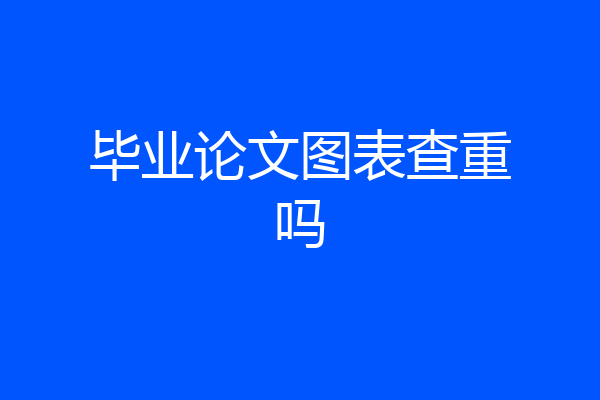 毕业论文图表查重吗
