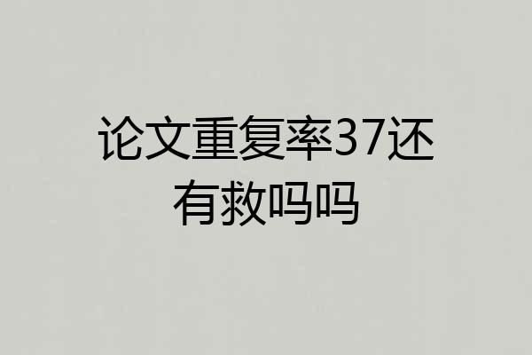 论文重复率37还有救吗吗