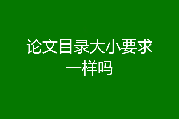 论文目录大小要求一样吗